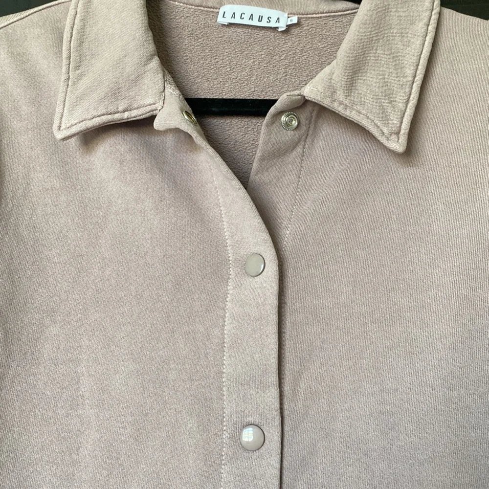 Light lavender/grayish Knit Jacket from Lacausa. Size Small. New with tags. - Picture 5 of 5